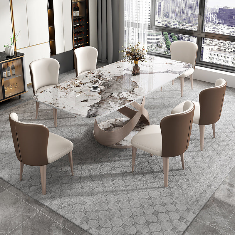 Contemporary 1/4/5/7 Pieces Dining Set Sintered Stone Dining Table for Kitchen