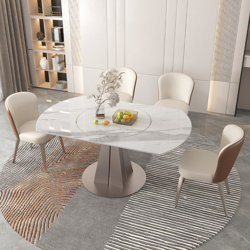 Modern Style 1/3/4/5/7/9 Pieces Dining Sintered Stone Dining Table Set with Metal Legs