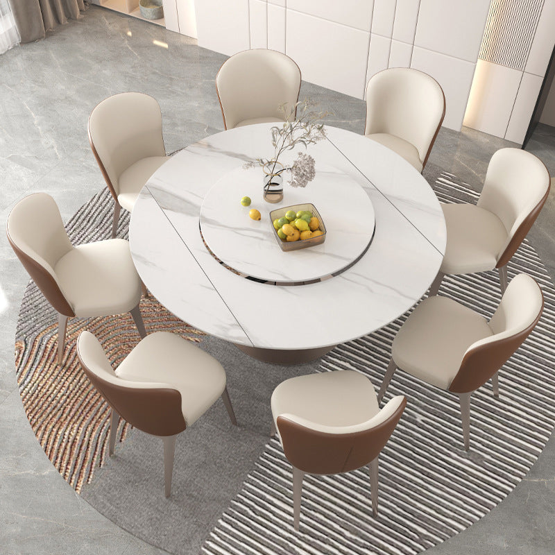 Modern Style 1/3/4/5/7/9 Pieces Dining Sintered Stone Dining Table Set with Metal Legs