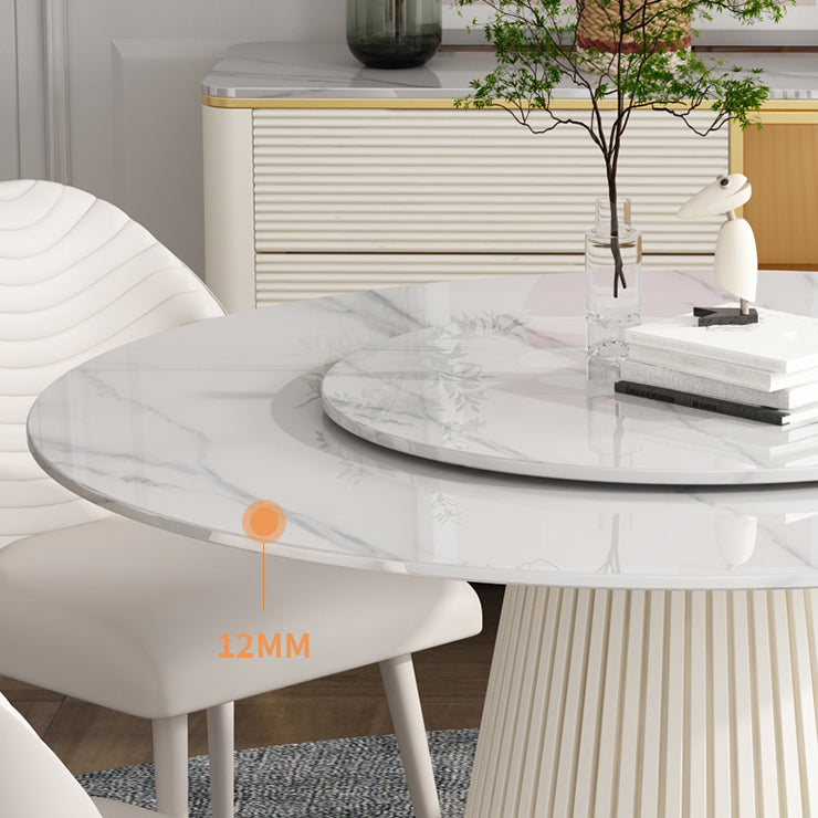 Mesa de comedor de piedra redonda muebles casuales de pedestal de lujo tradicional