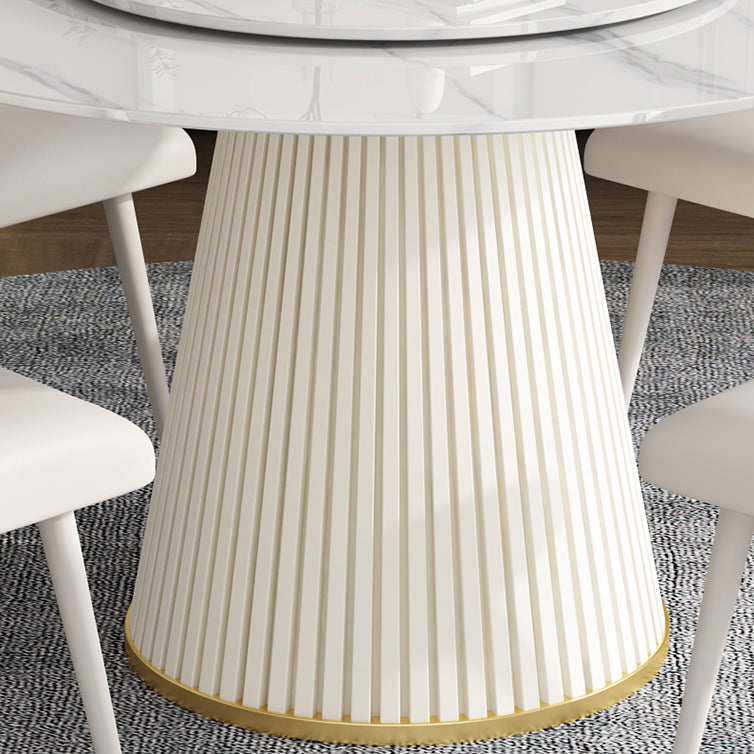 Mesa de comedor de piedra redonda muebles casuales de pedestal de lujo tradicional