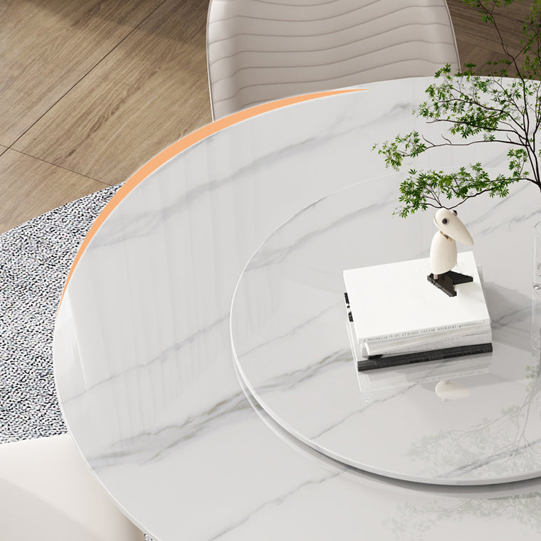 Mesa de comedor de piedra redonda muebles casuales de pedestal de lujo tradicional