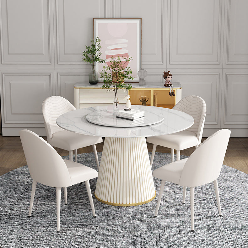 Mesa de comedor de piedra redonda muebles casuales de pedestal de lujo tradicional