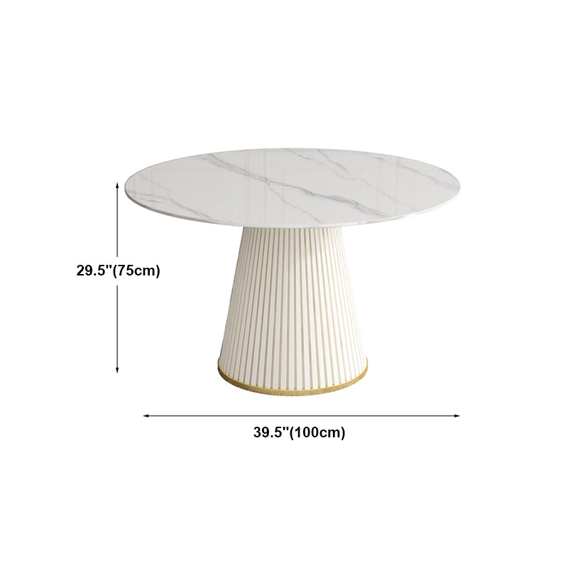 Mesa de comedor de piedra redonda muebles casuales de pedestal de lujo tradicional