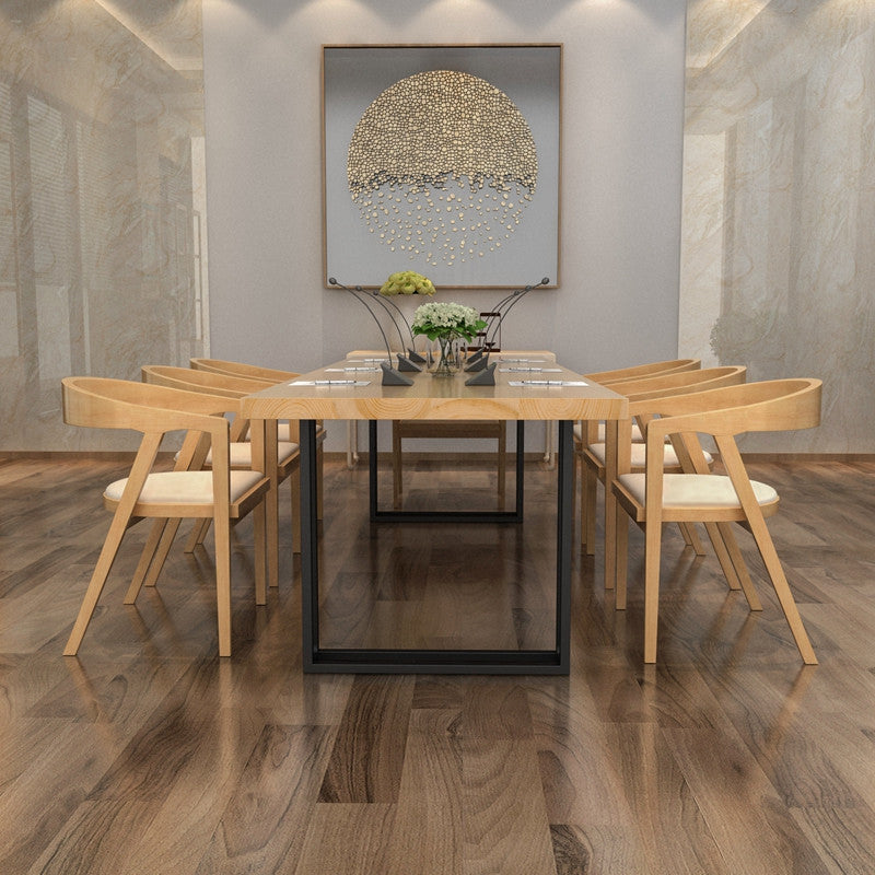 Colección de comedor de madera sólida de pino mesa de rectángulo de lujo tradicional