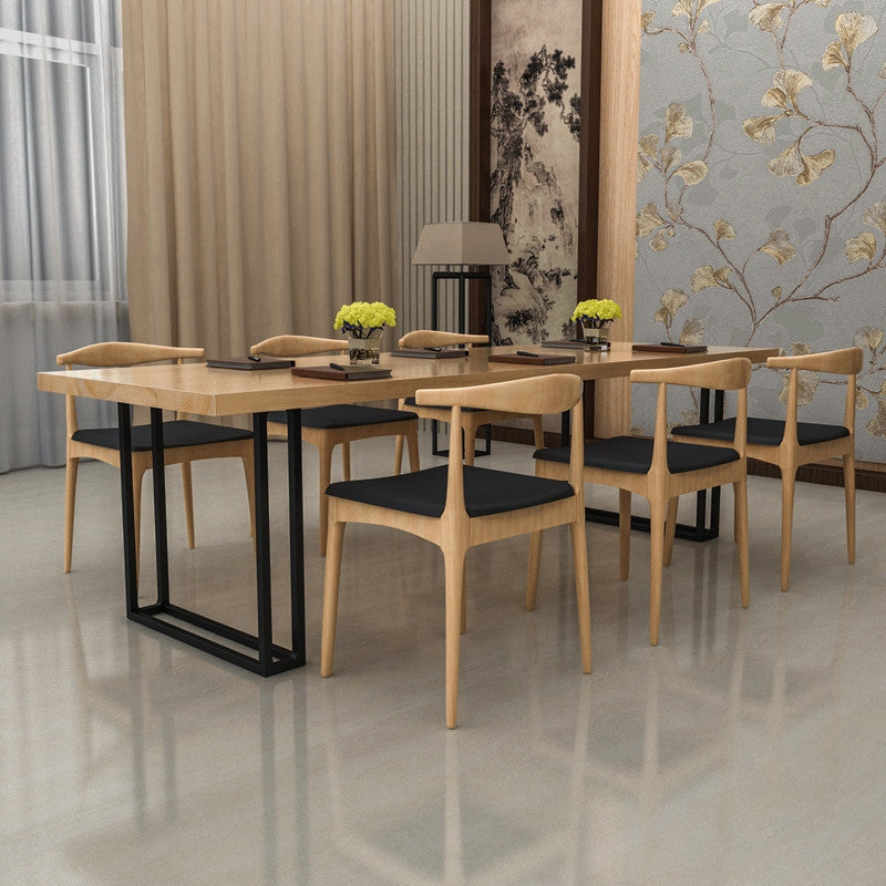 Colección de comedor de madera sólida de pino mesa de rectángulo de lujo tradicional