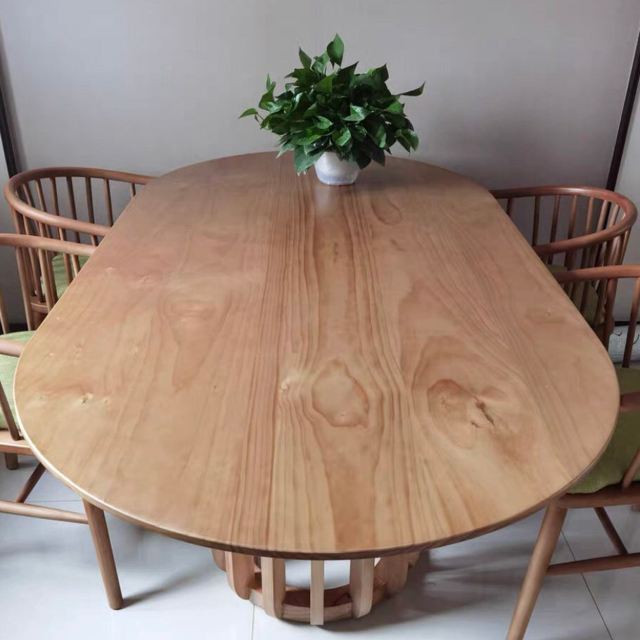 Mesa de comedor de madera sólida Mesa de pedestal de simplicidad para el comedor
