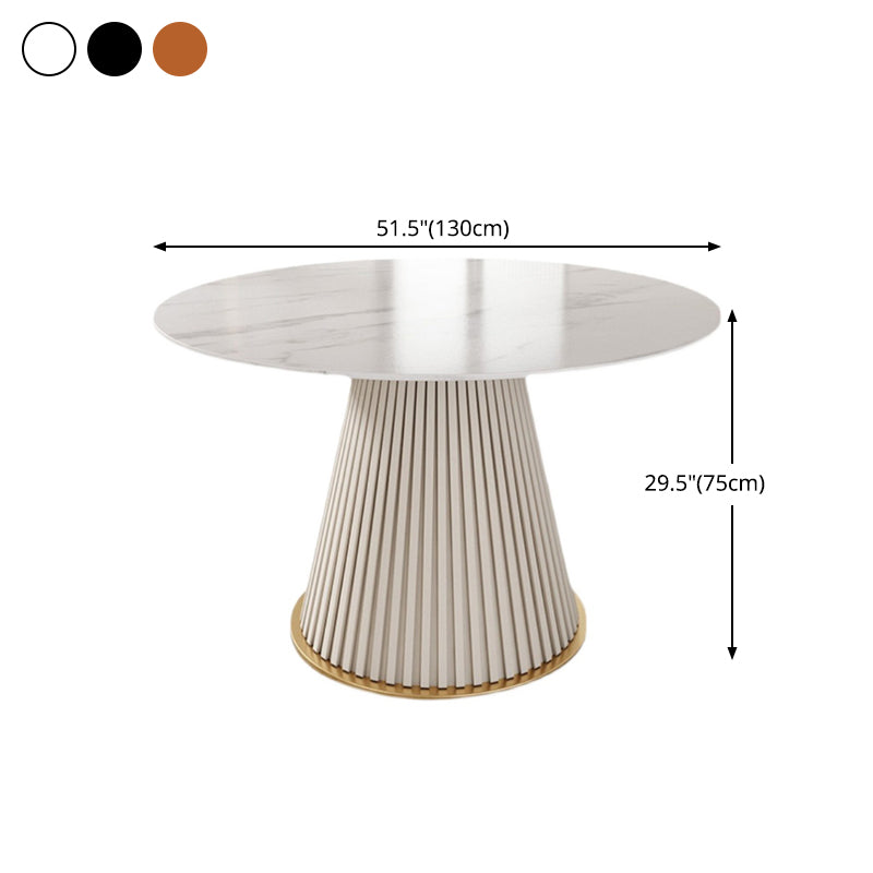 Mesa de comedor redonda de piedra sinterizada, mesa de comedor tradicional de lujo para el hogar