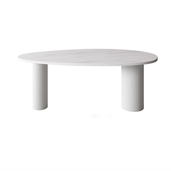 Sintered Stone Top Dining Table Oval Table with Metal Base and 3 Legs