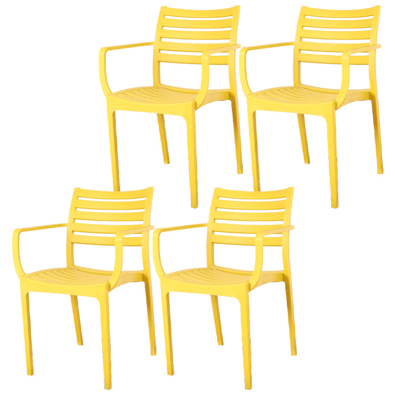 Sillas de comedor contemporáneas Silla lateral con brazo de comedor con patas de plástico