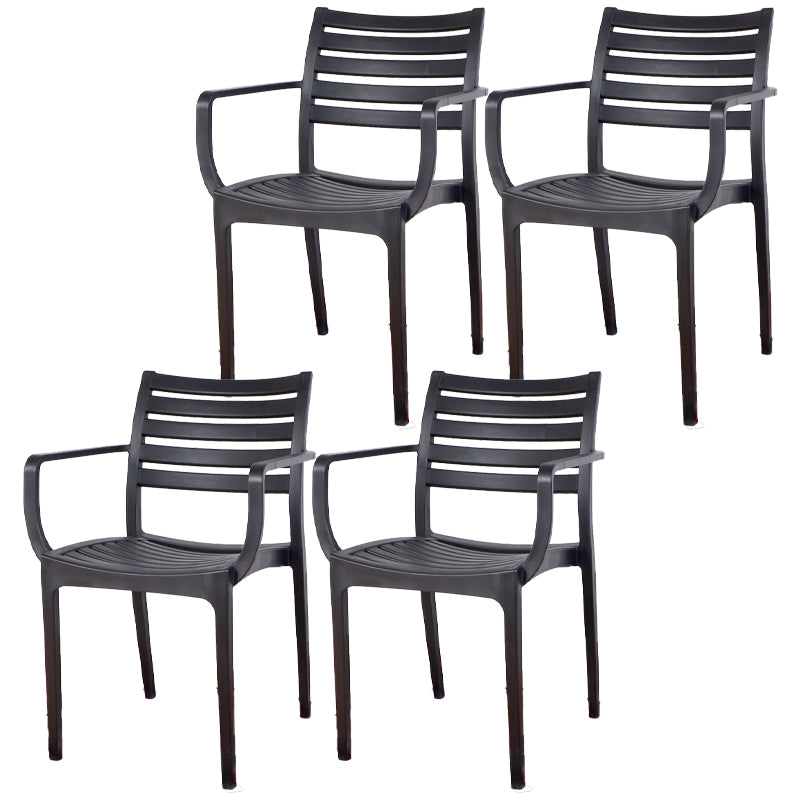 Sillas de comedor contemporáneas Silla lateral con brazo de comedor con patas de plástico