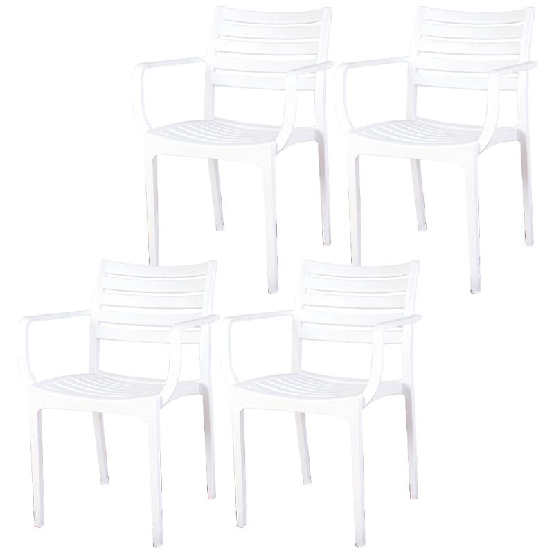 Sillas de comedor contemporáneas Silla lateral con brazo de comedor con patas de plástico