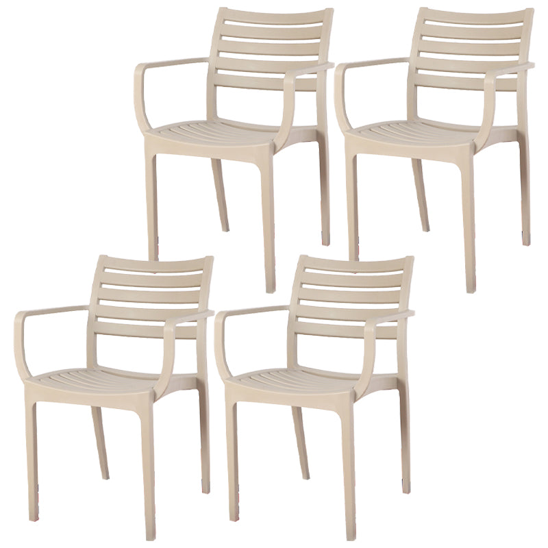 Sillas de comedor contemporáneas Silla lateral con brazo de comedor con patas de plástico