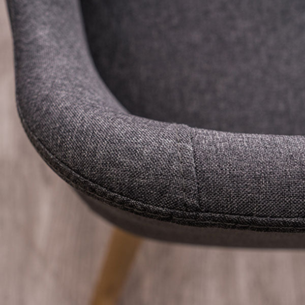 Contemporary Beech Solid Back Arm Chair Matte Finish Upholstered Dining Chair