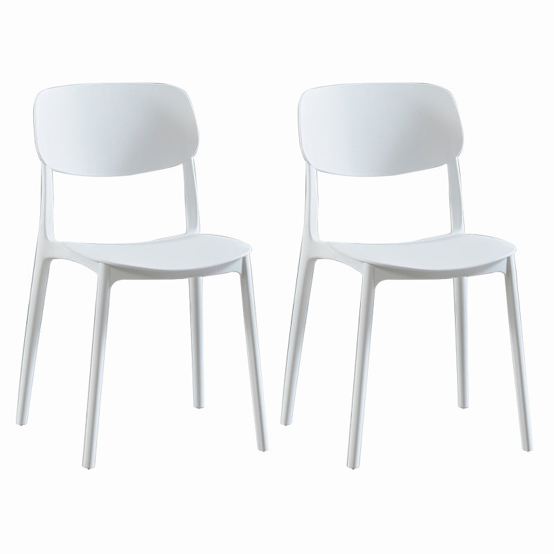 Sillas modernas de comedor y acento Silla sin brazos con respaldo abierto de plástico para interiores y exteriores