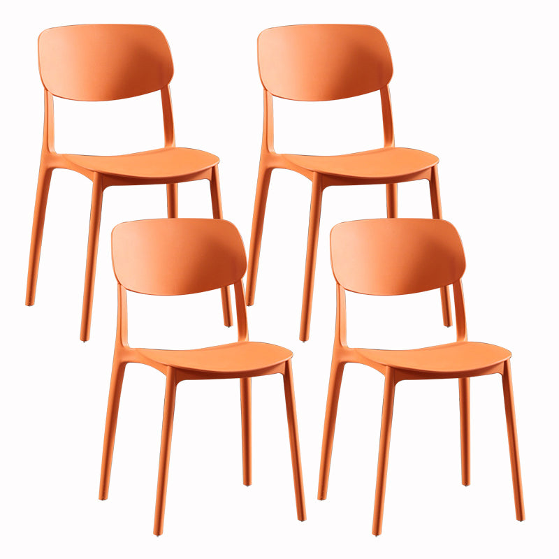 Sillas modernas de comedor y acento Silla sin brazos con respaldo abierto de plástico para interiores y exteriores