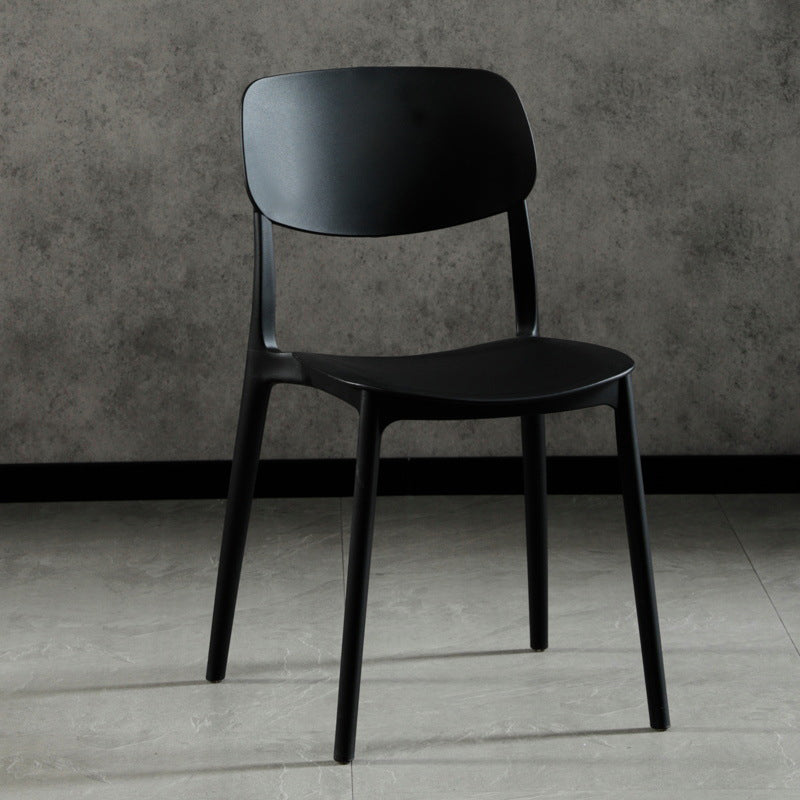 Sillas modernas de comedor y acento Silla sin brazos con respaldo abierto de plástico para interiores y exteriores