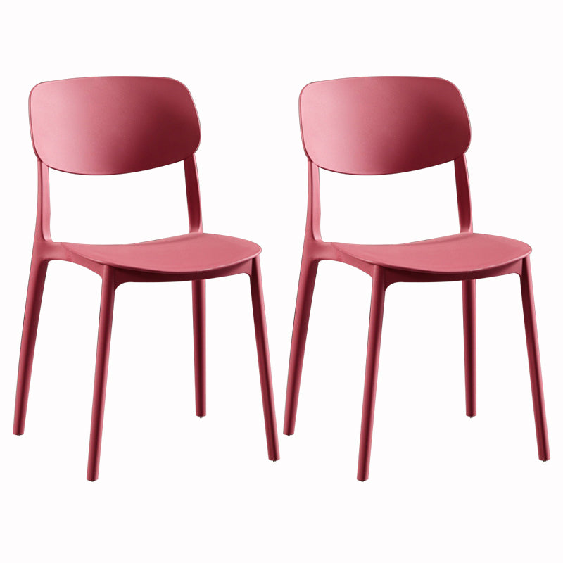 Sillas modernas de comedor y acento Silla sin brazos con respaldo abierto de plástico para interiores y exteriores