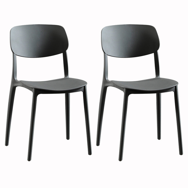 Sillas modernas de comedor y acento Silla sin brazos con respaldo abierto de plástico para interiores y exteriores