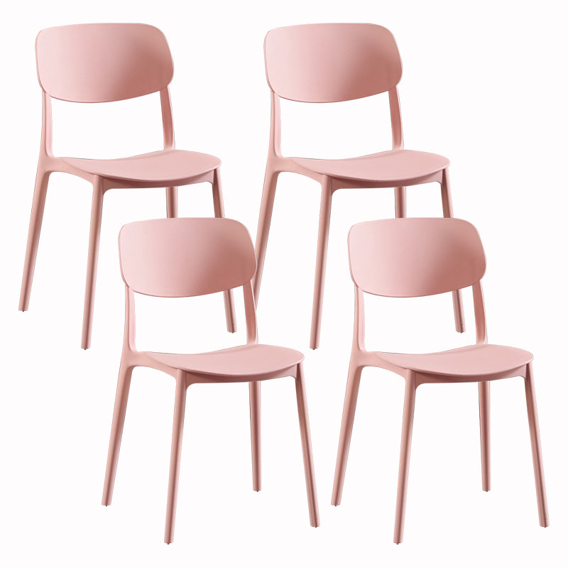 Sillas modernas de comedor y acento Silla sin brazos con respaldo abierto de plástico para interiores y exteriores