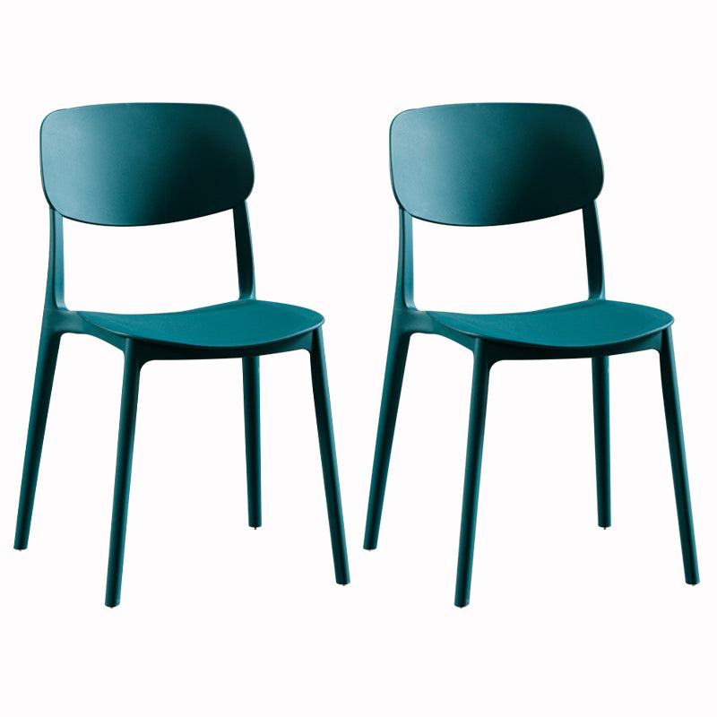 Sillas modernas de comedor y acento Silla sin brazos con respaldo abierto de plástico para interiores y exteriores