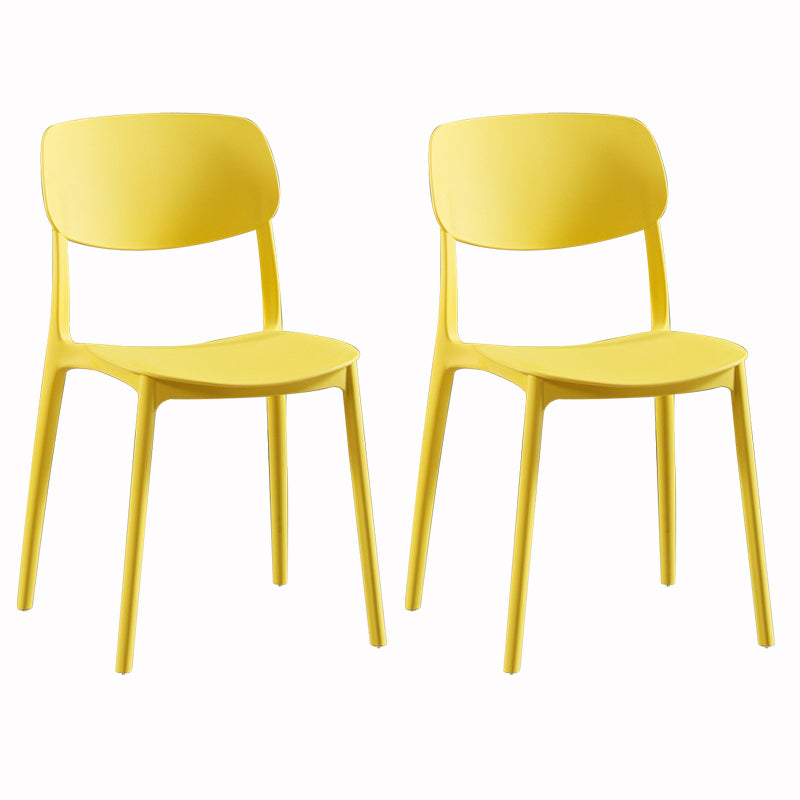Sillas modernas de comedor y acento Silla sin brazos con respaldo abierto de plástico para interiores y exteriores