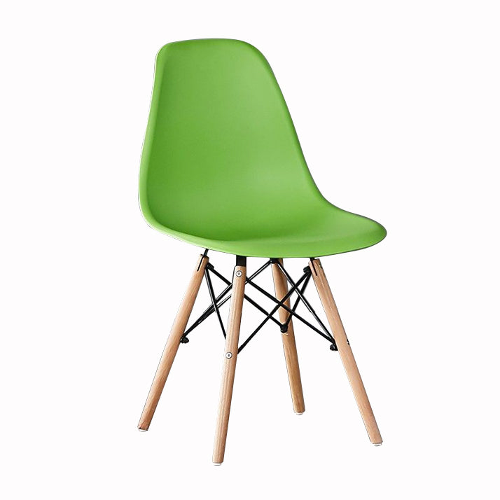 Wood Scandinavian Kitchen Dining Chair Solid Back Side Chair