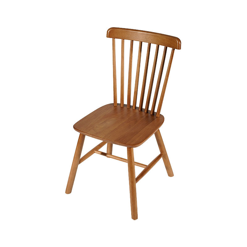 Silla auxiliar de madera contemporánea con acabado mate, respaldo de listones, silla de comedor