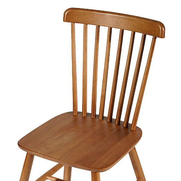 Silla auxiliar de madera contemporánea con acabado mate, respaldo de listones, silla de comedor