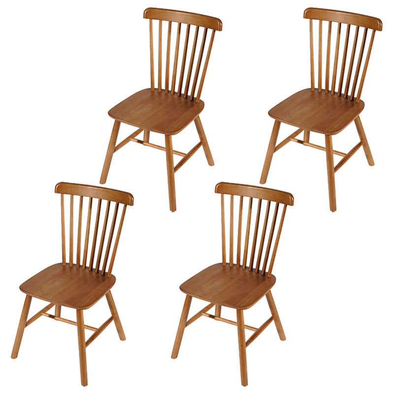 Silla auxiliar de madera contemporánea con acabado mate, respaldo de listones, silla de comedor
