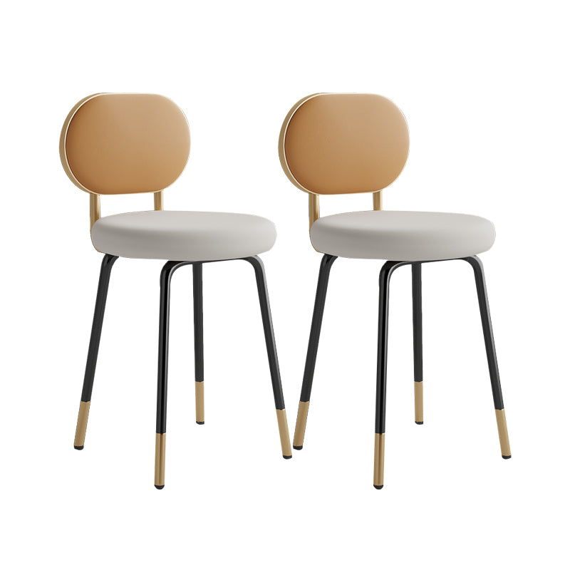 Silla lateral de piel sintética con respaldo abierto de diseño nórdico, sillas sin brazos