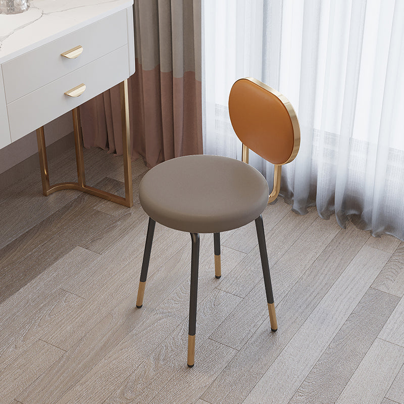 Silla lateral de piel sintética con respaldo abierto de diseño nórdico, sillas sin brazos