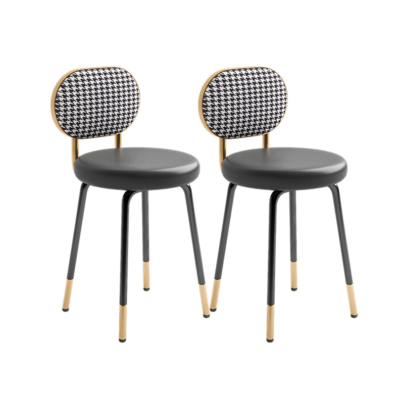 Silla lateral de piel sintética con respaldo abierto de diseño nórdico, sillas sin brazos