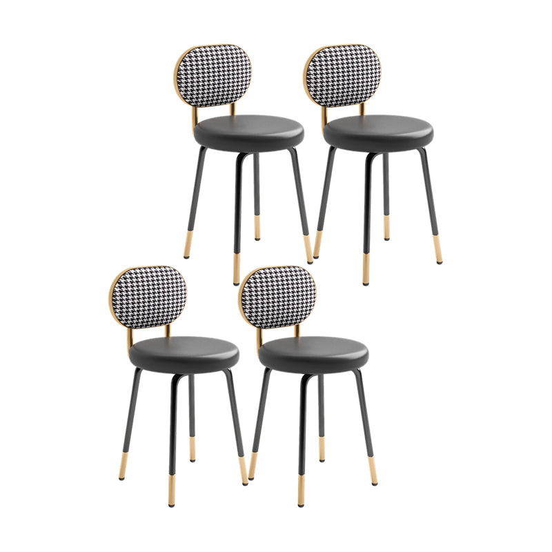 Silla lateral de piel sintética con respaldo abierto de diseño nórdico, sillas sin brazos