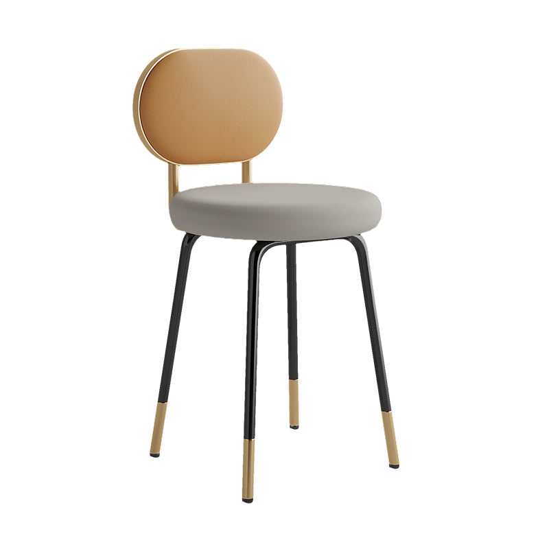 Silla lateral de piel sintética con respaldo abierto de diseño nórdico, sillas sin brazos
