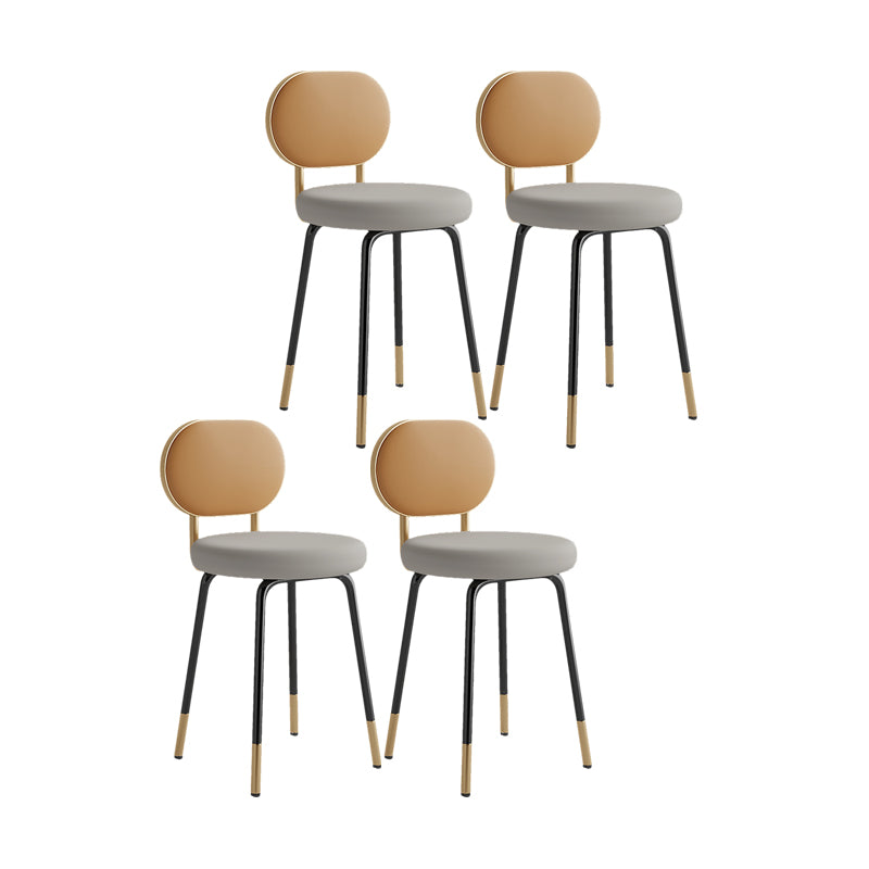 Silla lateral de piel sintética con respaldo abierto de diseño nórdico, sillas sin brazos