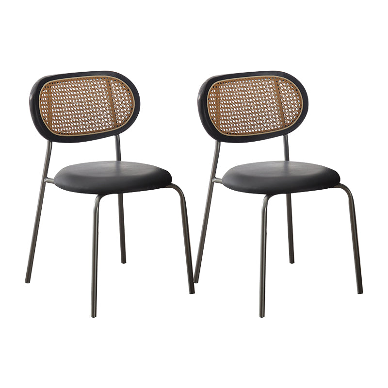 La imitación de cuero del diseño industrial que cena las sillas abre la silla lateral trasera