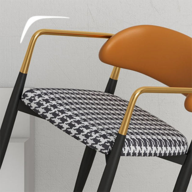 Silla de comedor casera tapizada contemporánea con respaldo abierto y acabado mate