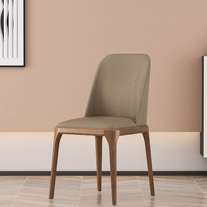 Eigentijdse eetkamerstoelen eetstoelen met armloze zijstoelen met houten benen
