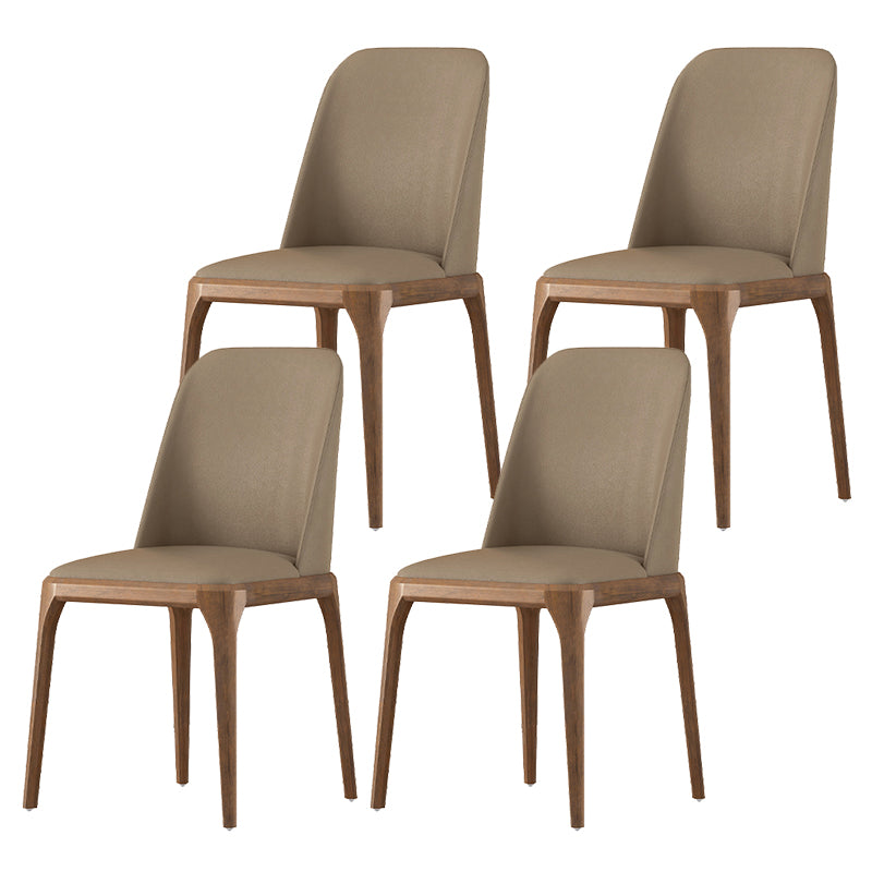 Eigentijdse eetkamerstoelen eetstoelen met armloze zijstoelen met houten benen