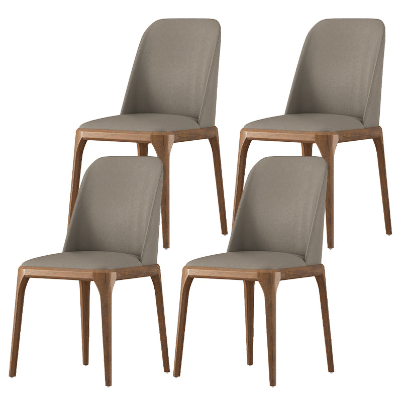 Eigentijdse eetkamerstoelen eetstoelen met armloze zijstoelen met houten benen