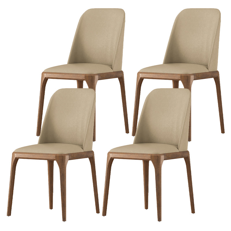 Eigentijdse eetkamerstoelen eetstoelen met armloze zijstoelen met houten benen
