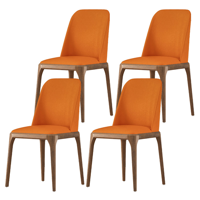 Eigentijdse eetkamerstoelen eetstoelen met armloze zijstoelen met houten benen