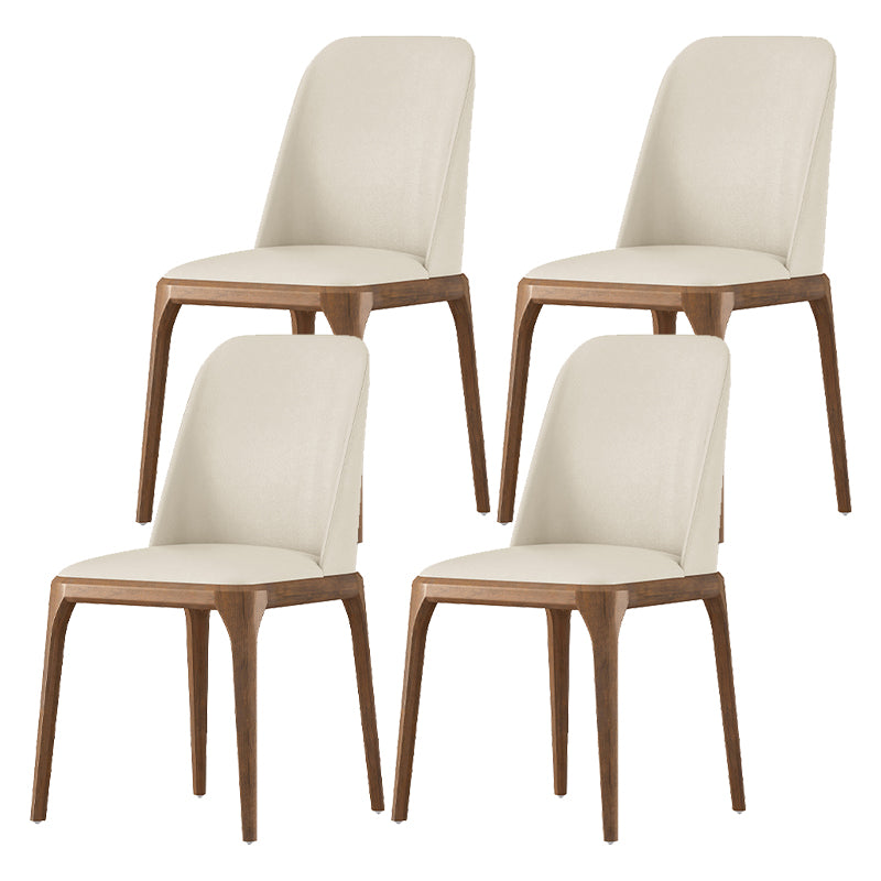 Eigentijdse eetkamerstoelen eetstoelen met armloze zijstoelen met houten benen