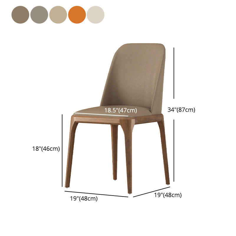 Eigentijdse eetkamerstoelen eetstoelen met armloze zijstoelen met houten benen