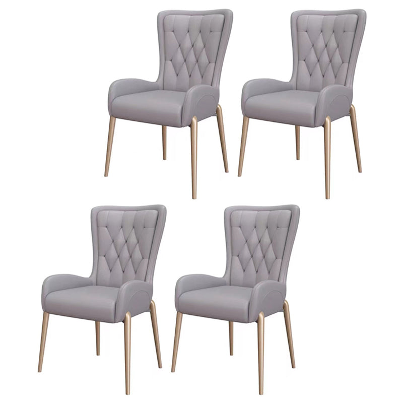 Glam pu lederen eetkamerstoelen metalen eetstoel stoel voor thuisgebruik