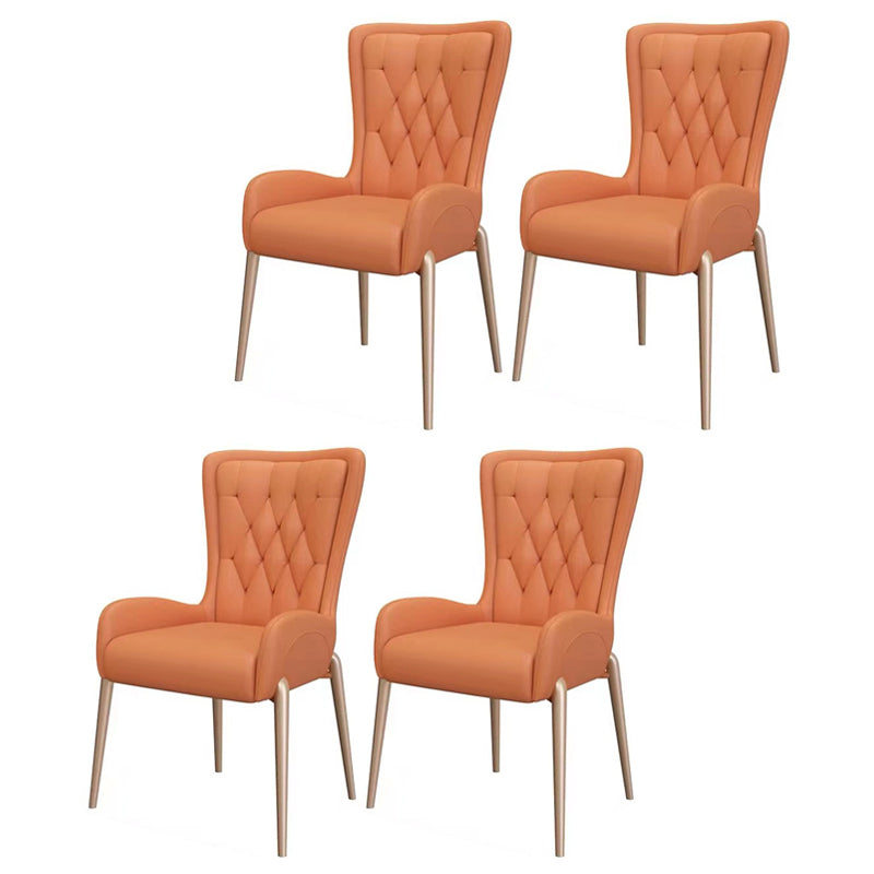 Glam pu lederen eetkamerstoelen metalen eetstoel stoel voor thuisgebruik