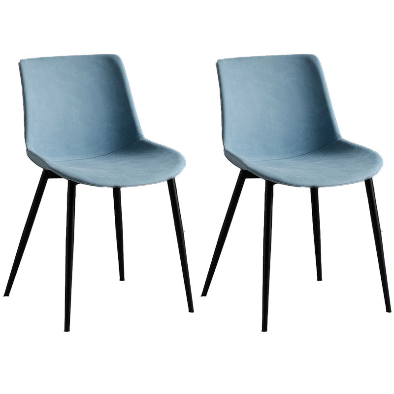 Sillas de comedor estilo moderno Silla auxiliar sin brazos con patas de metal