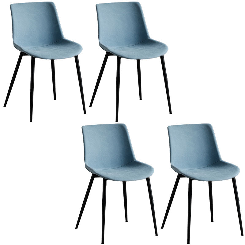 Sillas de comedor estilo moderno Silla auxiliar sin brazos con patas de metal