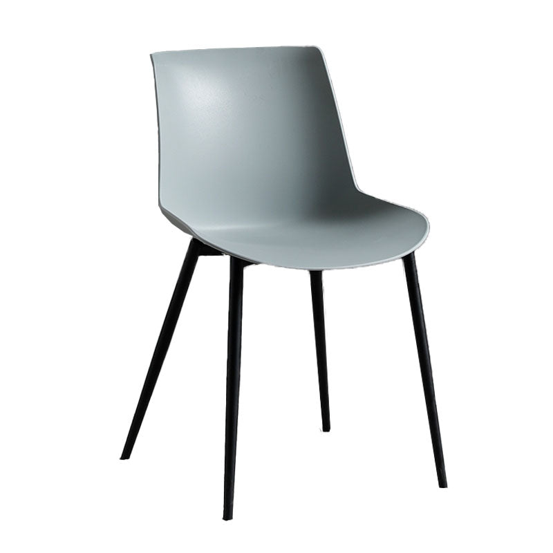 Sillas de comedor estilo moderno Silla auxiliar sin brazos con patas de metal